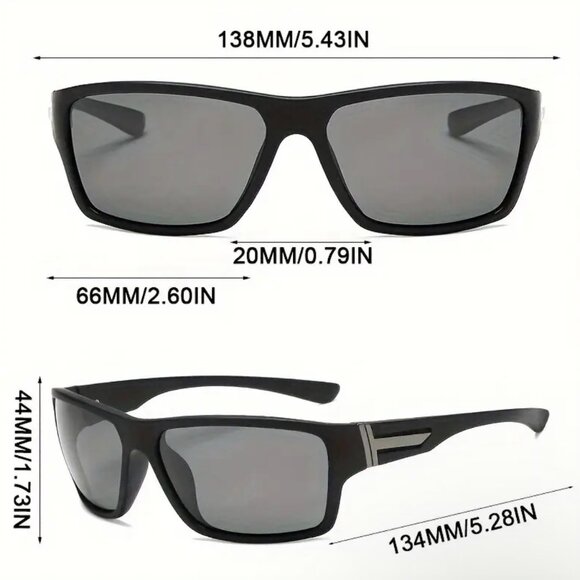 Polarized Sunglasses Men Outdoor Sports Driving Fishing Trendy Shade Wrap Around - Picture 2 of 9